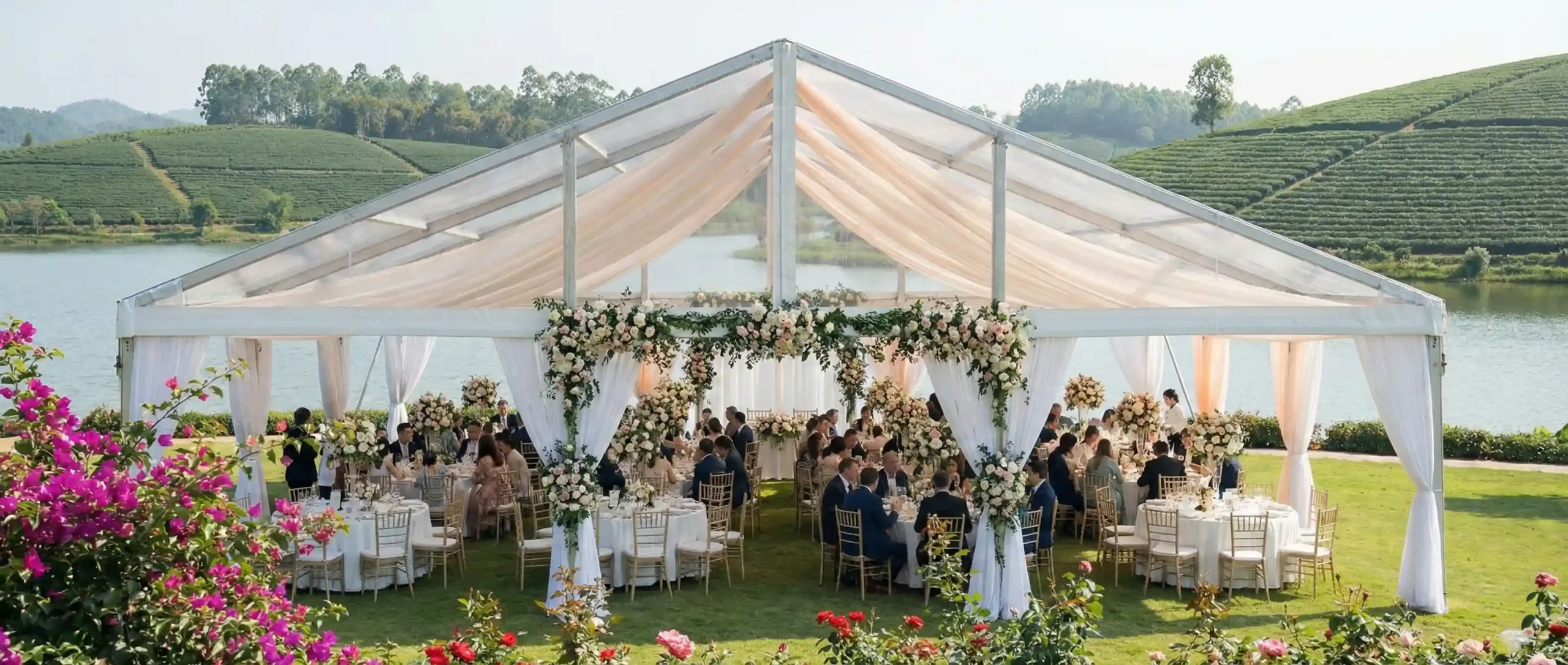Scenic Lakeside Transparent Event Tent
